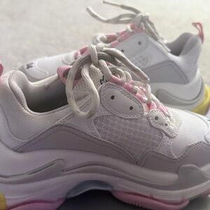 Balenciaga Kids Sneakers in White, Pink, and Yellow